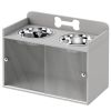 Elevated Dog Bowls with Storage, Raised Dog Bowl Stand with 2 Stainless Steel Bowl for Large Dogs, Gray