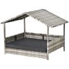 Wicker Pet House Dog Bed for Indoor/Outdoor Rattan Furniture with Cushion