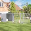 Galvanized Chain Link Large Outdoor Dog Kennel with Waterproof & UV-Resistant Cover, for M&L Dogs, 19.7' x 7.5' x 7.5'