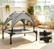 Raised Outdoor Pet Bed for Camping with Washable Breathable Mesh Elevated Dog Bed with Canopy 30 X 24 X 27