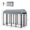 8' x 4' x 6' Outdoor Dog Playpen, Kennel with Lockable Door and Water-Resistant Canopy, for Medium/Large Dogs