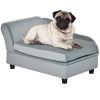 Light Grey Pet Sofa Couch Chaise Lounge Dog Bed with Storage Small Sized Sponge Cushioned Cat Bed